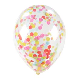 Balon gumowy Arpex z kolorowym konfetti (5 szt.) transparentny 300mm (KB2688) Arpex