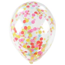Balon gumowy Arpex z kolorowym konfetti (5 szt.) transparentny 300mm (KB2688) Arpex