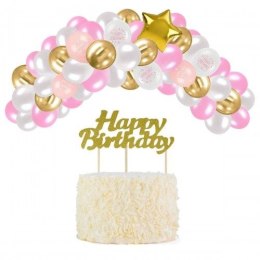 Zestaw party balony urodzinowe dla dziewczynki LUX - 53 elementy Arpex (KP6722) Arpex