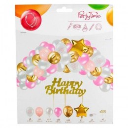 Zestaw party balony urodzinowe dla dziewczynki LUX - 53 elementy Arpex (KP6722) Arpex