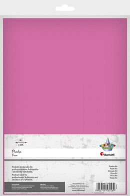 Arkusz piankowy Titanum Craft-Fun Series pianka dekoracyjna A4 5 szt. kolor: różowy 5 ark. (6127) Titanum