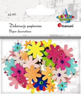 Ozdoba papierowa Titanum Craft-Fun Series kwiatki, kwiatki z kryształkiem (5048) Titanum