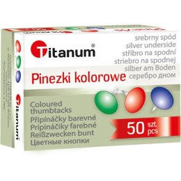 Pinezki Titanum kolorowe kolor: mix 50 szt Titanum