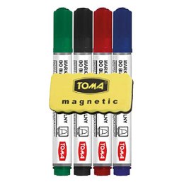 Komplet 4 markery suchościeralne + gąbka Toma (TO-266) Toma