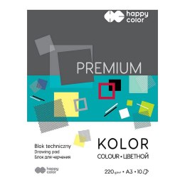 Blok techniczny Happy Color Premium kolorowy A3 mix 220g 10k [mm:] 297x420 (HA 3722 3040-09) Happy Color