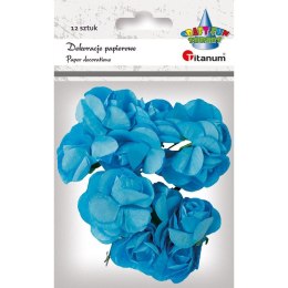 Ozdoba papierowa Titanum Craft-Fun Series Różyczki papierowe na druciku niebieskie (ZH-001) Titanum