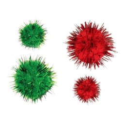 Pompony Titanum Craft-Fun Series brokatowe zielono-czerwony 30 szt (282932) Titanum