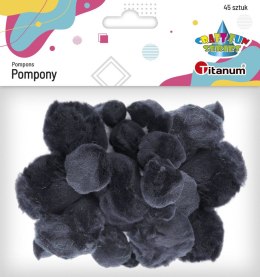 Pompony Titanum Craft-Fun Series czarne 45 szt (16073B) Titanum
