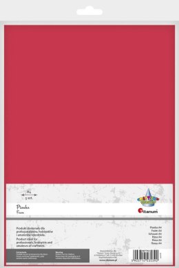 Arkusz piankowy Titanum Craft-Fun Series pianka dekoracyjna A4 5 szt. kolor: czerwony 5 ark. (6101) Titanum