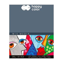 Blok rysunkowy Happy Color Mix Media A4 biały 200g 25k (HA 3720 2030-A25) Happy Color