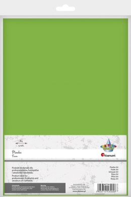 Arkusz piankowy Titanum Craft-Fun Series pianka dekoracyjna A4 5 szt. kolor: zielony jasny 5 ark. (6124) Titanum