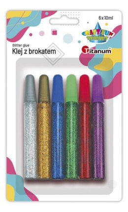 Klej w płynie Titanum Craft-Fun Series z brokatem 6 kolorów 10ml Titanum