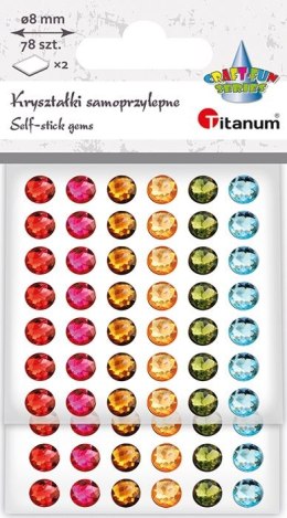 Kryształki samoprzylepne okrągłe 6 kolorów KO20 Titanum