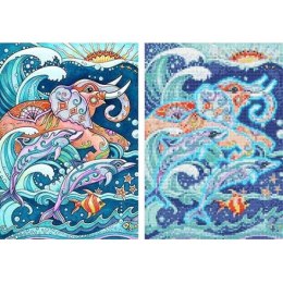 Zestaw kreatywny Norimpex Diamentowa mozaika świecąca delfin 30x40cm (NO-1007599) Norimpex