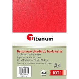Karton do bindowania błyszczący - chromolux A4 czerwony 250g Titanum Titanum