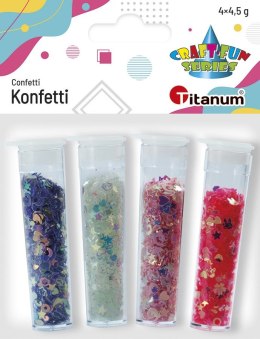 Konfetti Craft-Fun Series 4 kolory w buteleczkach z dozownikiem Titanum (11WC009) Titanum