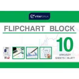 Blok do tablic flipchart A1 10k. 80g czysty [mm:] 1000x640 Interdruk (FLI10) Interdruk