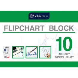 Blok do tablic flipchart A1 10k. 80g czysty [mm:] 1000x640 Interdruk (FLI10) Interdruk
