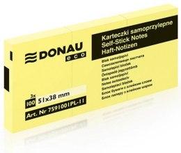 Notes samoprzylepny Donau Eco żółty 100k [mm:] 38x51 (7591001PL-11) Donau