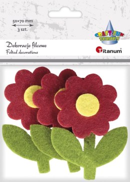 Ozdoba filcowa Titanum Craft-Fun Series kwiatki z łodygą (EA081) Titanum