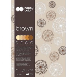 Zeszyt papierów kolorowych Happy Color Deco Brown A4 170g 20k [mm:] 210x297 (HA 3717 2030-072) Happy Color