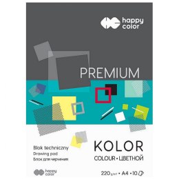 Blok techniczny Happy Color Premium A4 kolorowy 220g 10k [mm:] 210x297 Happy Color