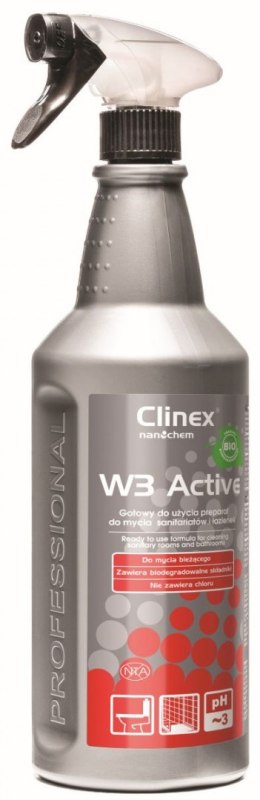 Preparat Clinex W3 Active Bio do sanitariatów i łazienek 1l (77-512) Clinex
