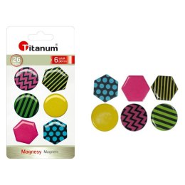 Magnes okrągłe, sześciokątne mix [mm:] 26 Titanum (4357-1) 6 sztuk Titanum