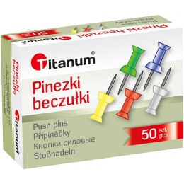 Pinezki beczułki Titanum kolorowe 50 szt. Titanum
