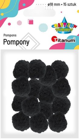 Pompony Titanum Craft-Fun Series czarne 15 szt Titanum