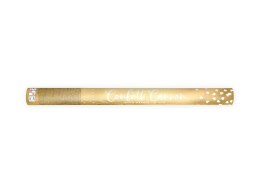 Tuba strzelająca metalizowanymi sercami w kolorze złotym 60 cm Partydeco (TUKHR60-019ME) Partydeco