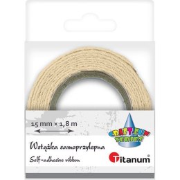 Wstążka Titanum Craft-Fun Series koronka bawełniana samoprzylepna 15mm kremowa 1,8m (D12-2) Titanum