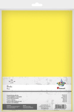 Arkusz piankowy Titanum Craft-Fun Series pianka dekoracyjna A4 5 szt. kolor: żółty 5 ark. (6107) Titanum