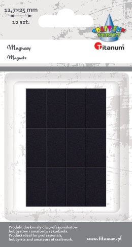 Magnes Craft-Fun Series prostokąty samoprzylepne czarne [mm:] 12,7x25 Titanum 12 sztuk Titanum