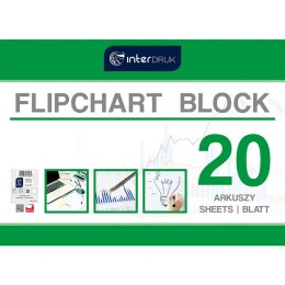 Blok do tablic flipchart A1 20k. 80g czysty [mm:] 1000x640 Interdruk (FLI20) Interdruk