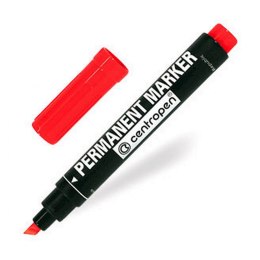 Marker permanentny Centropen, czerwony 2,0-5,0mm ścięta końcówka (8576) Centropen