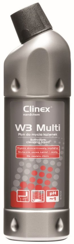 Preparat Clinex W3 Multi do mycia sanitariatów i łazienek 1l (77076) Clinex