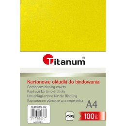 Karton do bindowania błyszczący - chromolux A4 żółty 250g Titanum Titanum