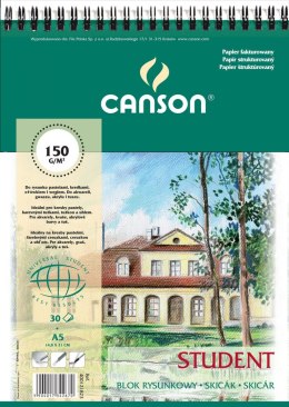 Blok rysunkowy Canson Student A5 biały 200g 50k (400121823) Canson