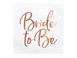 Serwetki Bride to Be, różowe złoto biała papier [mm:] 330x330 Partydeco (SP33-76-019R) Partydeco