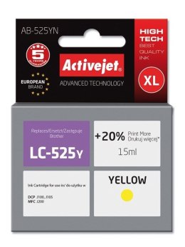 Tusz (cartridge) alternatywny Brother LC525Y żółty 15ml Activejet (EXPACJABR0064) Activejet