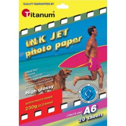 Papier fotograficzny Titanum 10x15 cm (A6) 20 kartek 230 g/m² błyszczący wodoodporny Titanum