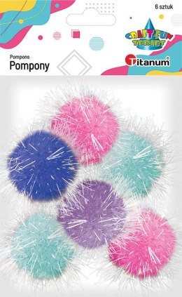 Pompony Titanum Craft-Fun Series Brokatowane mix 6 szt (20TH1020-19) Titanum
