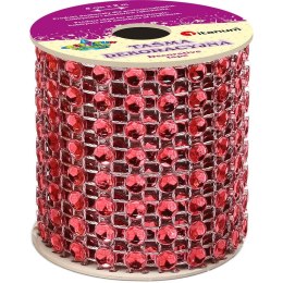 Taśma ozdobna Titanum Craft-Fun Series z kryształkami 50mm czerwona 2m (PJ512) Titanum