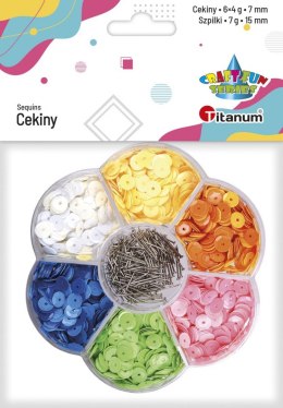 Cekiny Titanum Craft-Fun Series 6 kolorów + szpilki mix (7HPB) Titanum