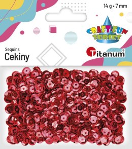 Cekiny Titanum Craft-fun Series okrągłe 7mm czerwone 14g (CM6R) Titanum