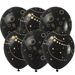 Balon gumowy Arpex ze złotym nadrukiem (6 szt.) czarny 250mm (KB8206) Arpex
