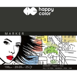 Blok artystyczny Happy Color do markerów 100g 25k [mm:] 200x200 (HA 3710 2020-A25) Happy Color