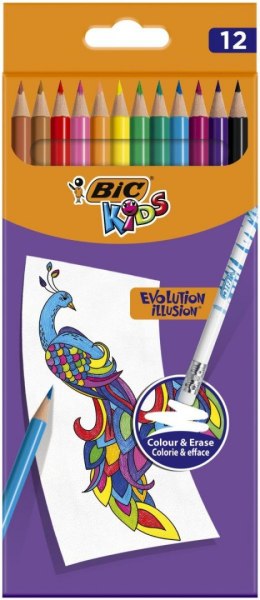 Kredki ołówkowe Bic Kids ILLUSION 12 kol. (989683) Bic Kids