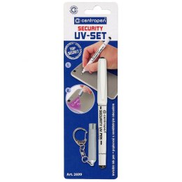 Marker specjalistyczny Centropen UV-pen + lampka, biały 0,6-1,0mm okrągła końcówka (2699) Centropen